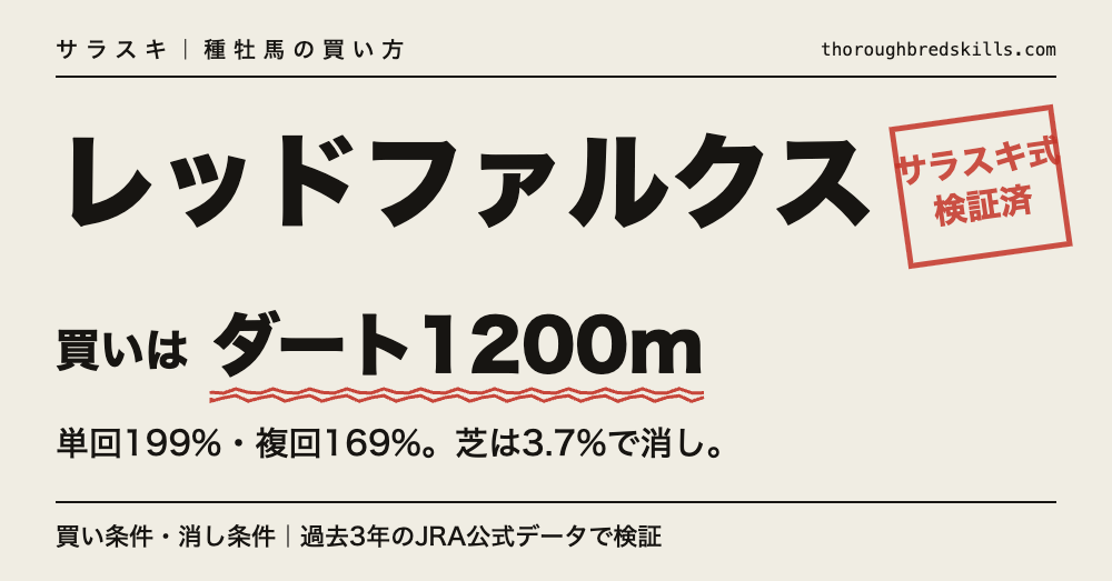 レッドファルクス産駒の買い条件